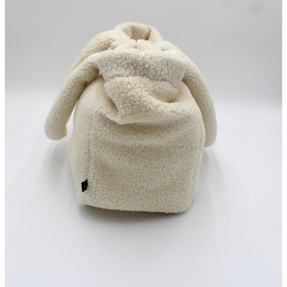 Gap Sherpa Tote Bag Cream Fleece Large Overnight Travel Cozy Minimalist Teddy - Picture 2 of 9
